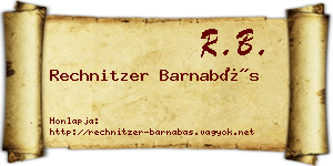 Rechnitzer Barnabás névjegykártya